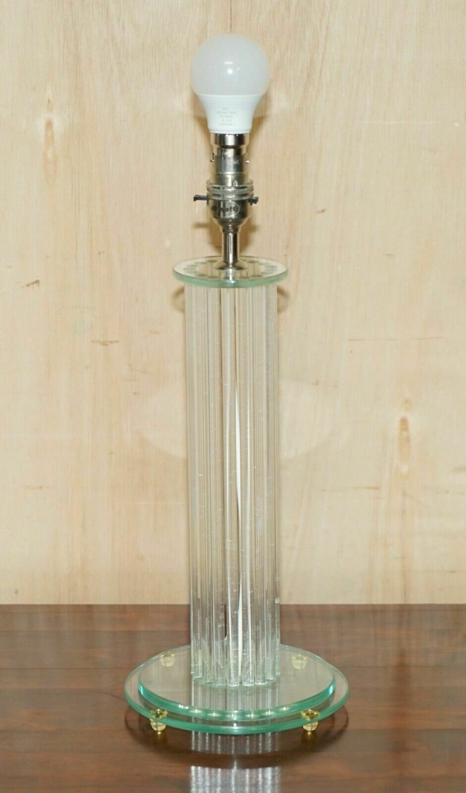 Super Cool Glass & Brass Designer Tall Multiple Column Lamp Must See Pictures