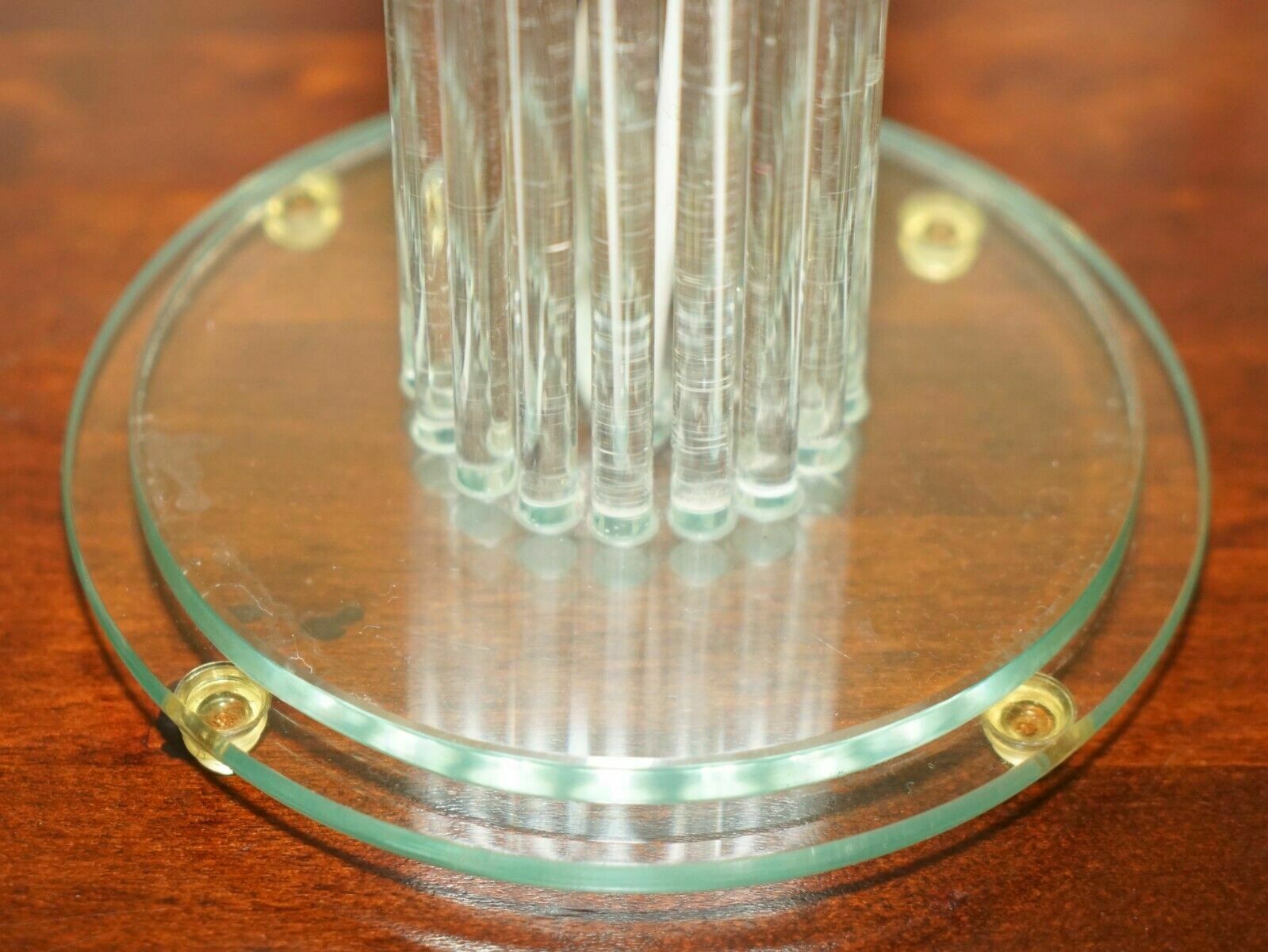 Super Cool Glass & Brass Designer Tall Multiple Column Lamp Must See Pictures photo buy