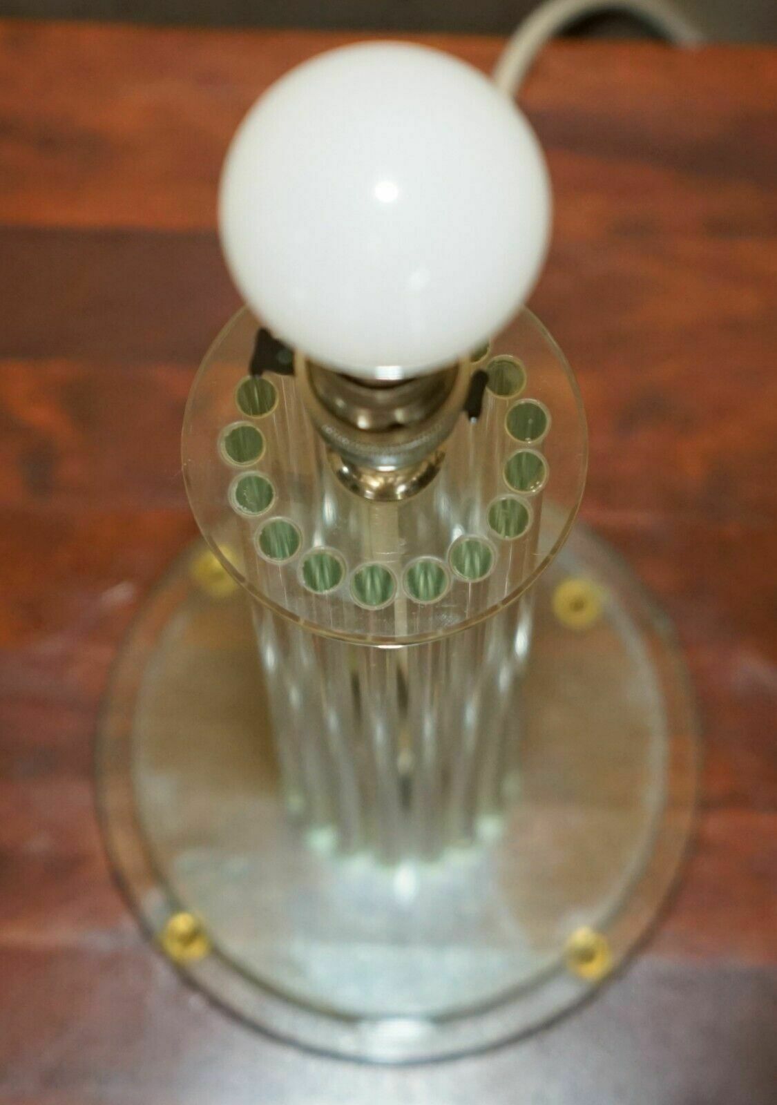 photo for sale Super Cool Glass & Brass Designer Tall Multiple Column Lamp Must See Pictures