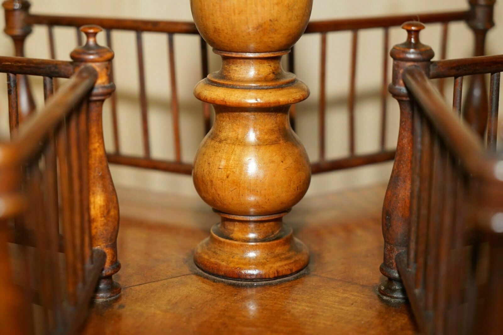 Antique Restored Victorian Burr Walnut Library Revolving Book Table Bookcase photo vintage