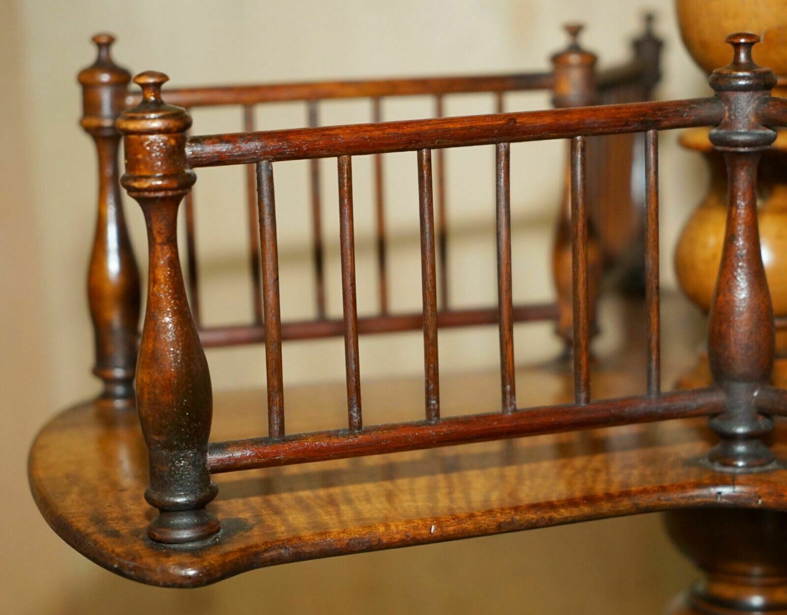 photo for sale Antique Restored Victorian Burr Walnut Library Revolving Book Table Bookcase