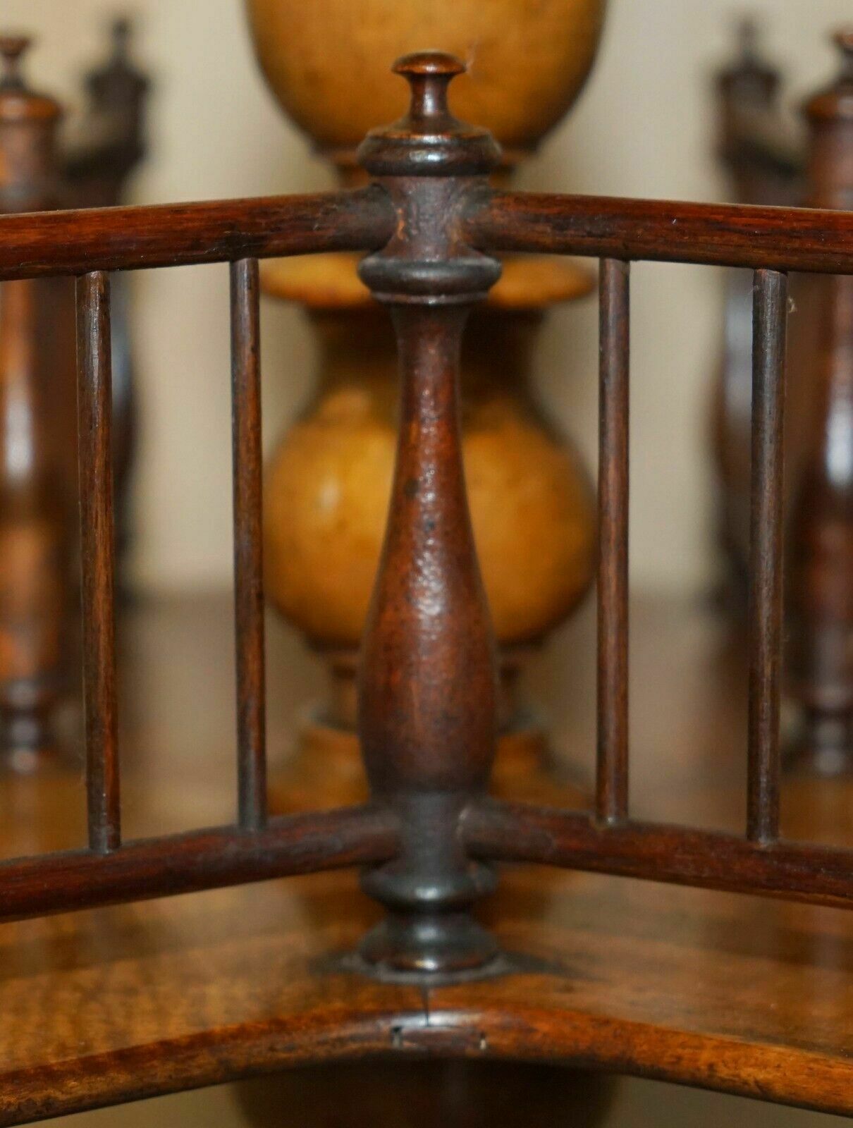 photo vinterior Antique Restored Victorian Burr Walnut Library Revolving Book Table Bookcase