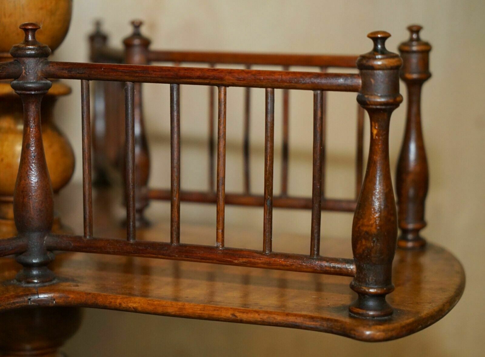 photo buy Antique Restored Victorian Burr Walnut Library Revolving Book Table Bookcase