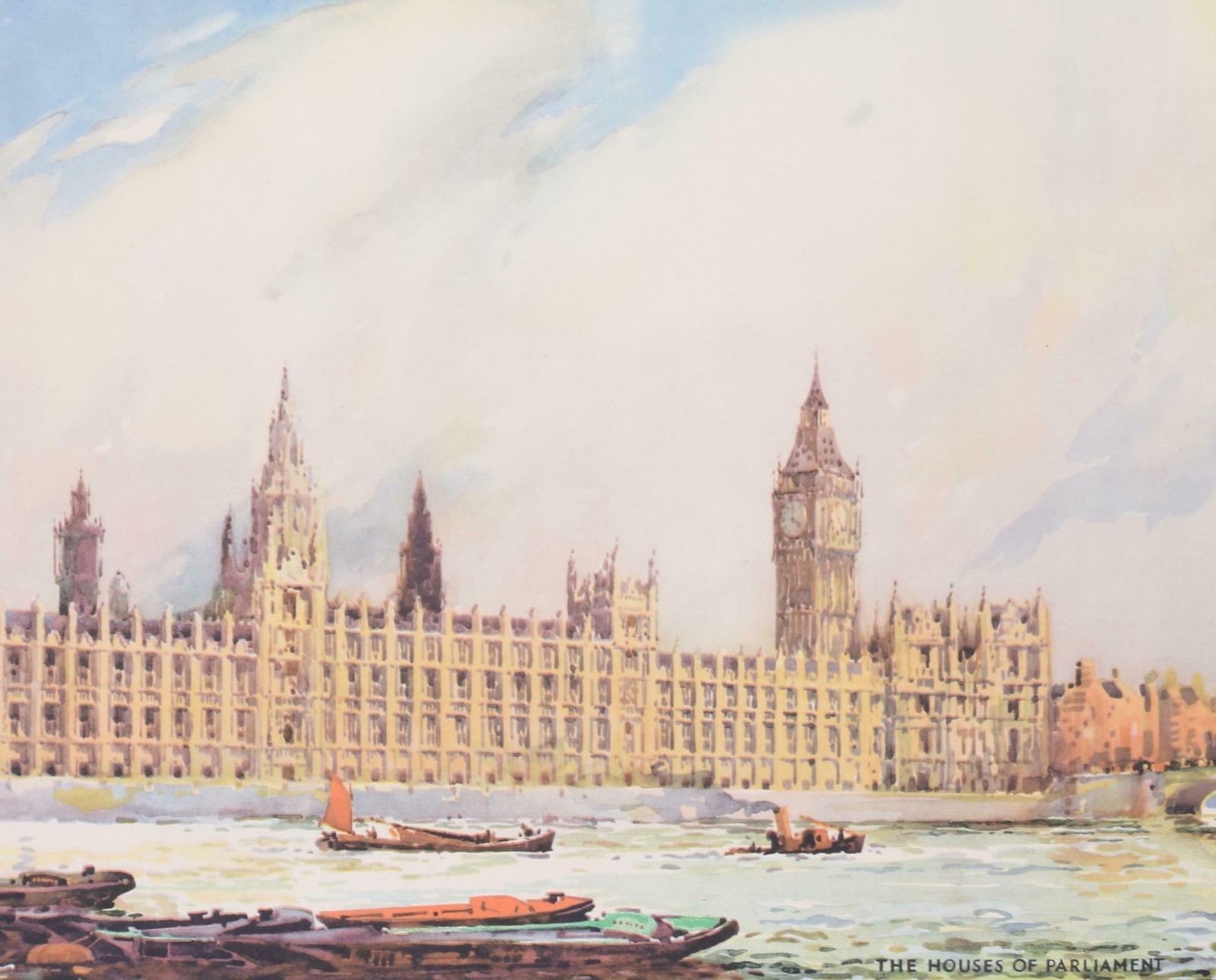 Sydney Thomas Charles Weeks Houses Of Parliament Original Vintage Poster For National Savings By Stc Weeks photo for sale