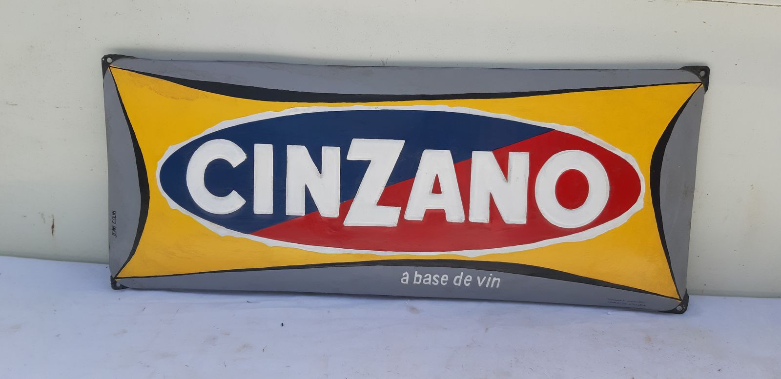 photo furniture Cinzano Enamel Plate, 1930s, Vintage