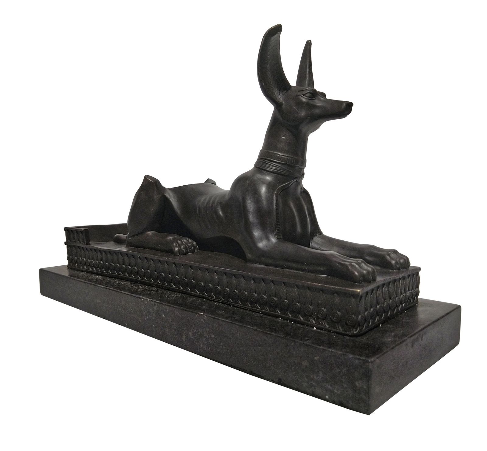 Anubis Sphinx Bronze Bottle Holder, Art Deco Style Sculpture, 20th Century