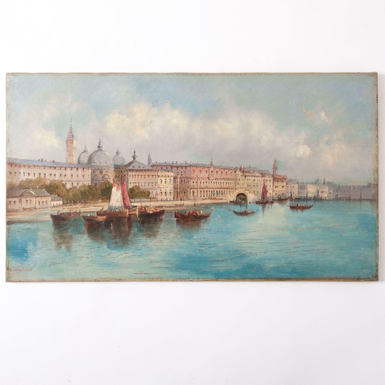 Victorian Oil Painting Of Venice From The Lagoon