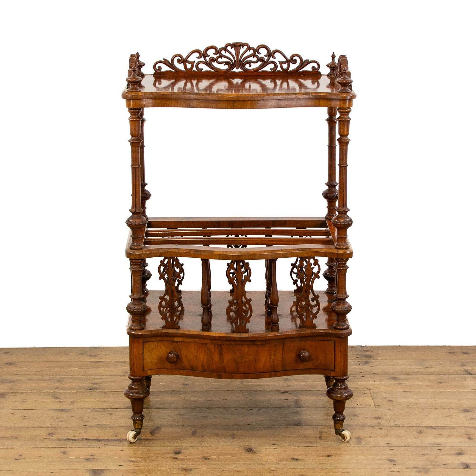 Victorian Walnut Canterbury Whatnot