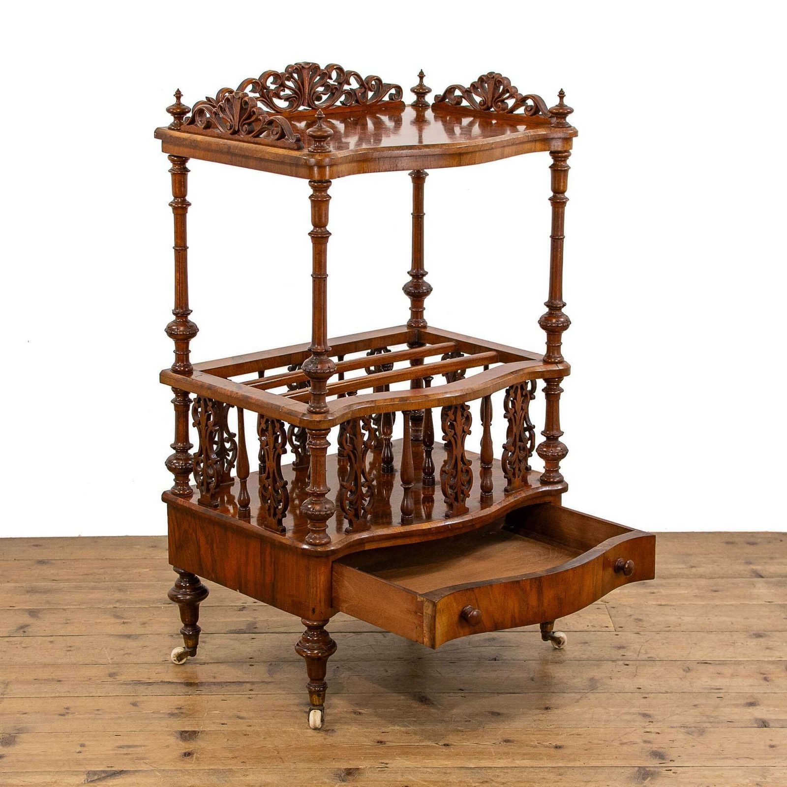 Victorian Walnut Canterbury Whatnot photo vinterior