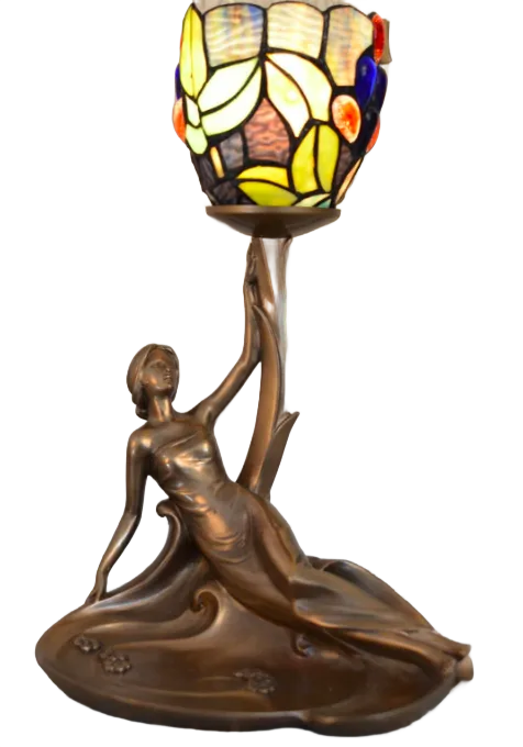Elegant Sculptural Table Lamp With Art Nouveau Inspiration photo furniture