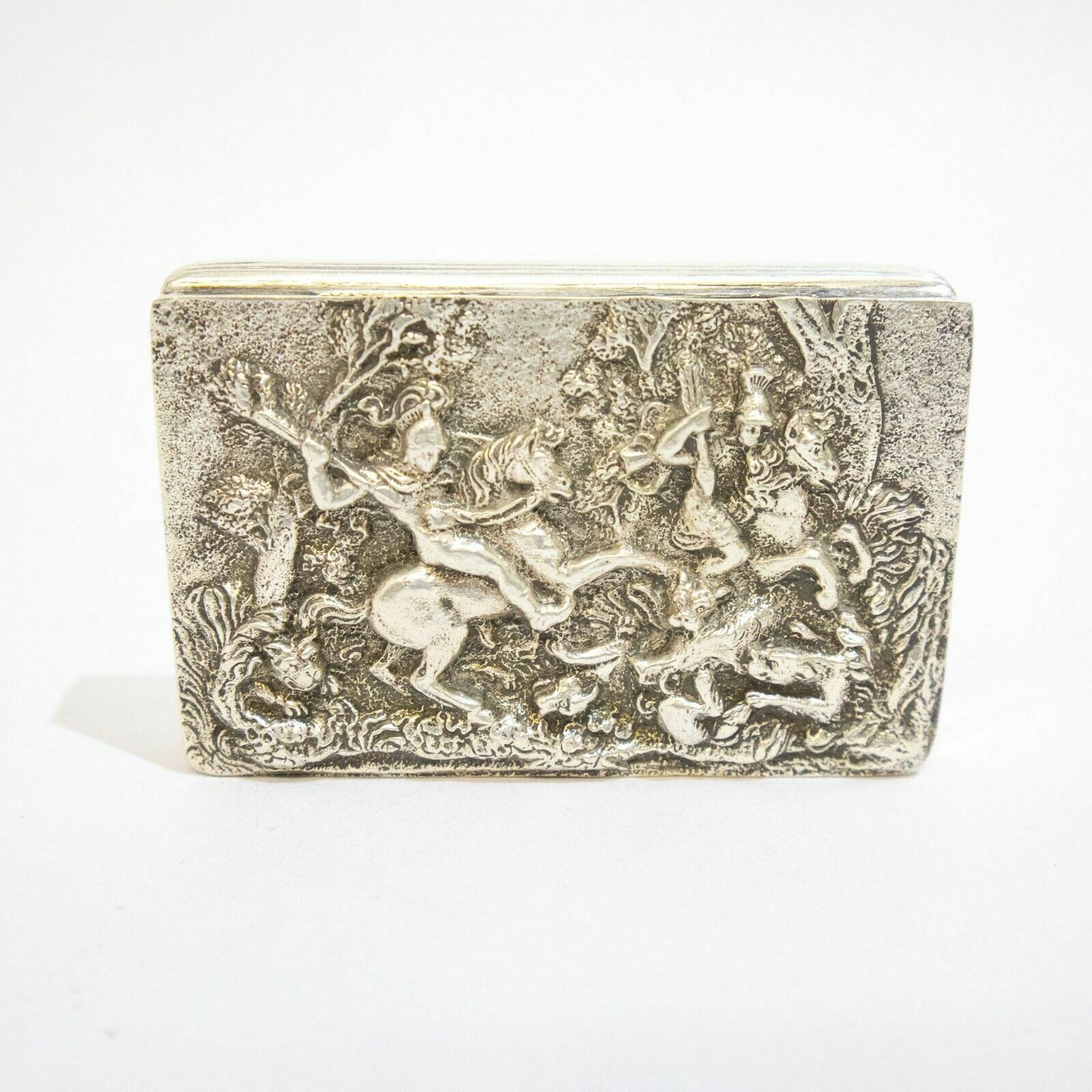 Unusual Snuff Box With Hunting Scene photo for sale