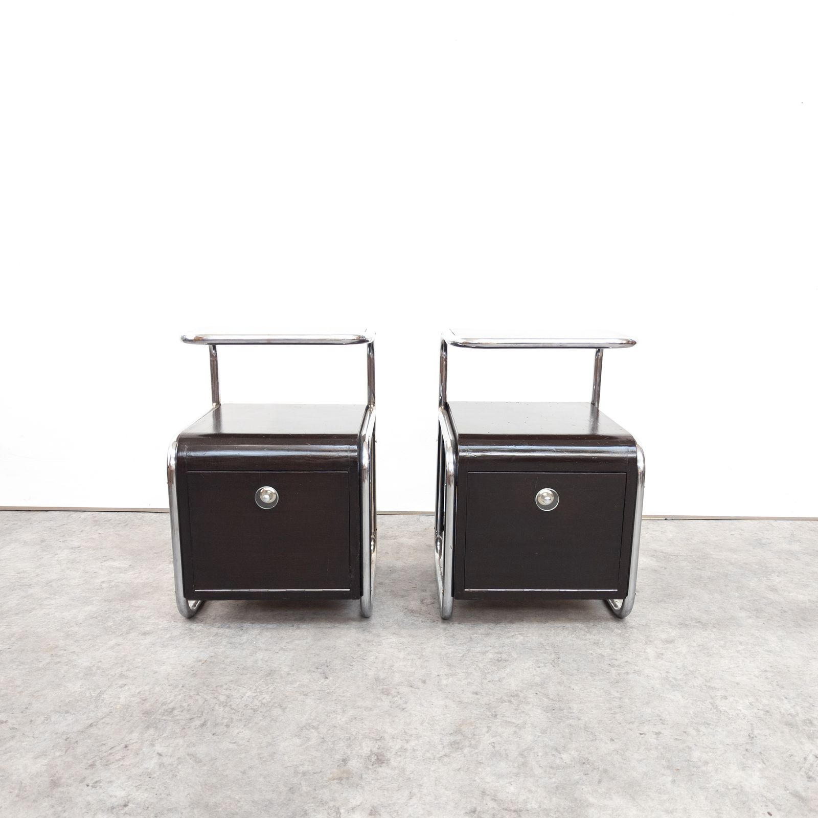 Unique Bauhaus Tubular Steel Night Stands By Hynek Gottwald photo furniture