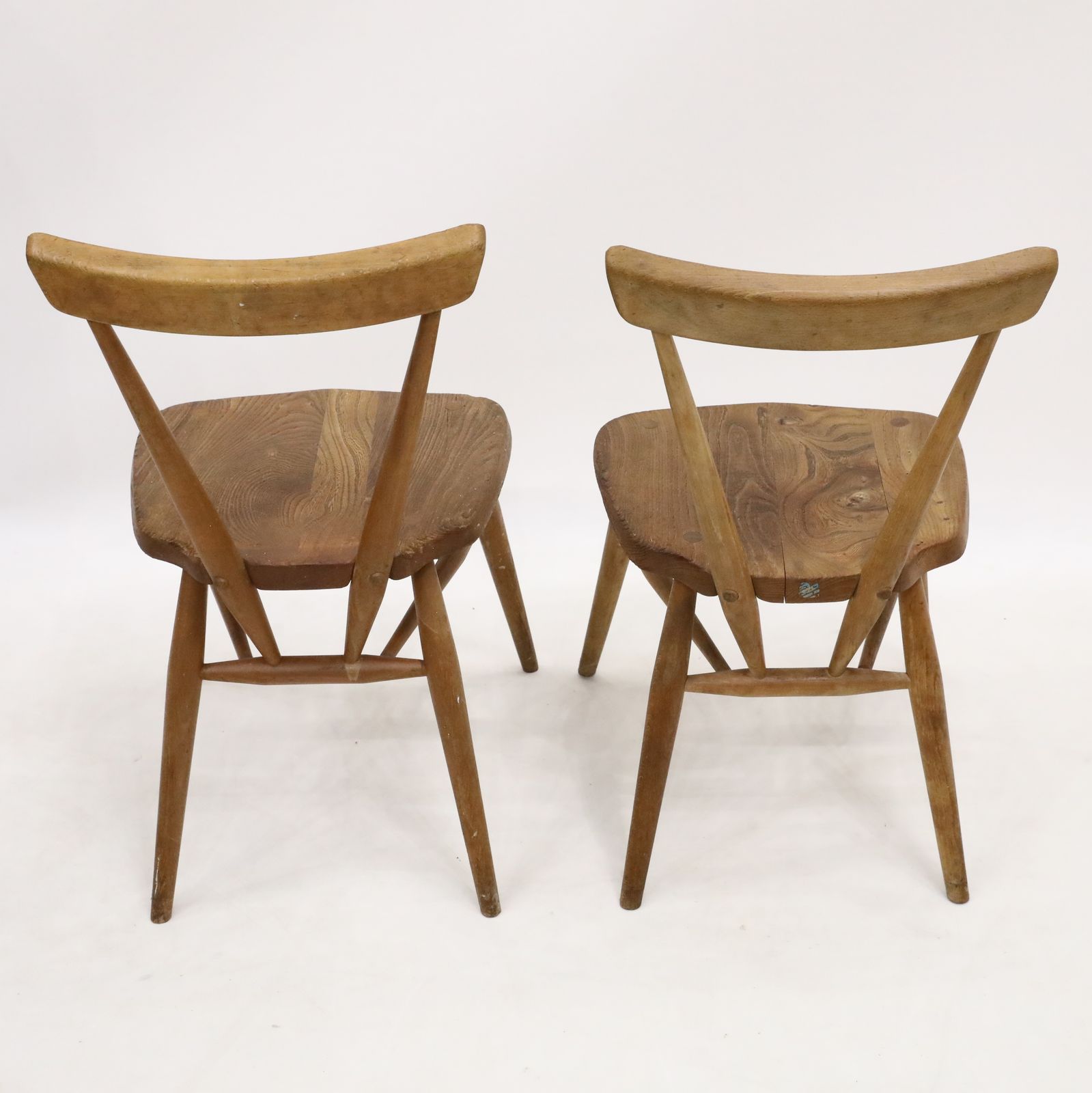 photo vintage 2 Ercol School/Playroom Staking Chairs 1950s Natural Finish Free Uk Delivery*