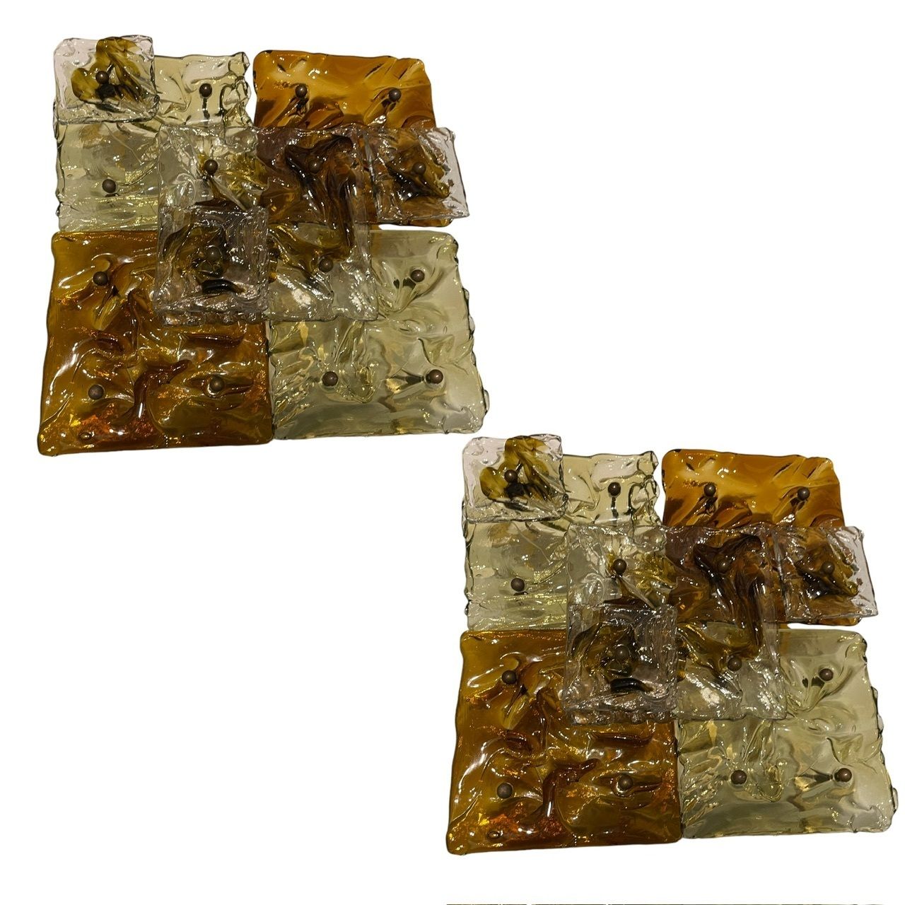 Murano Glass Sconces Set Of 2 Model Patchwork By Ludovico De Santillana For Venini