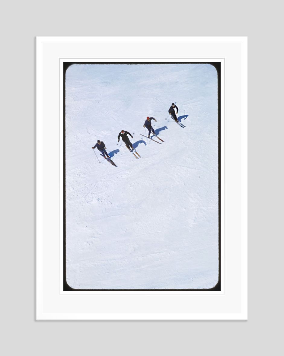 On The Piste By Toni Frissell Archival Pigment Print Oversize Framed In White