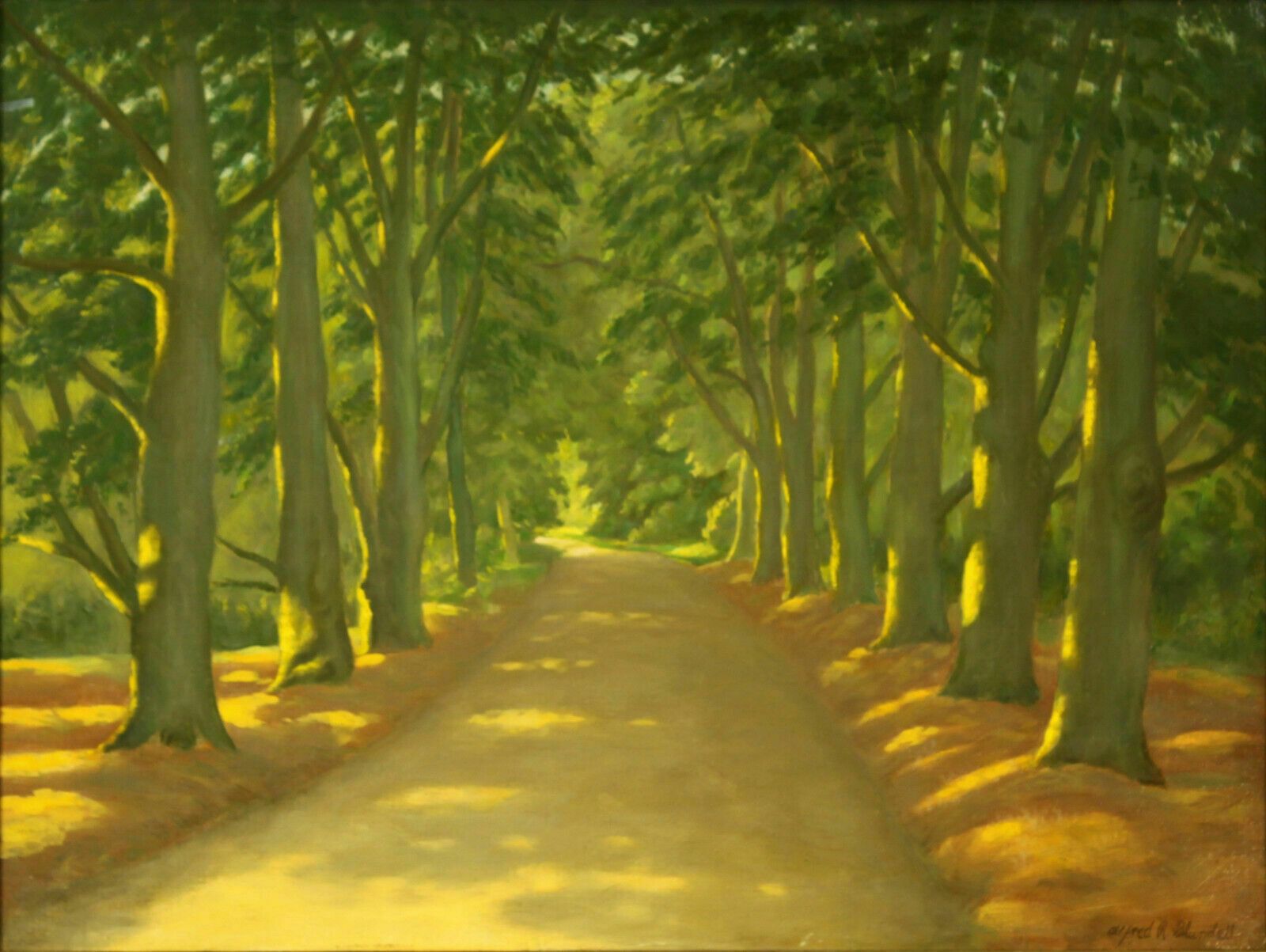 Oil On Canvas By Alfred Richard Blundell. Countryside Pathway photo furniture