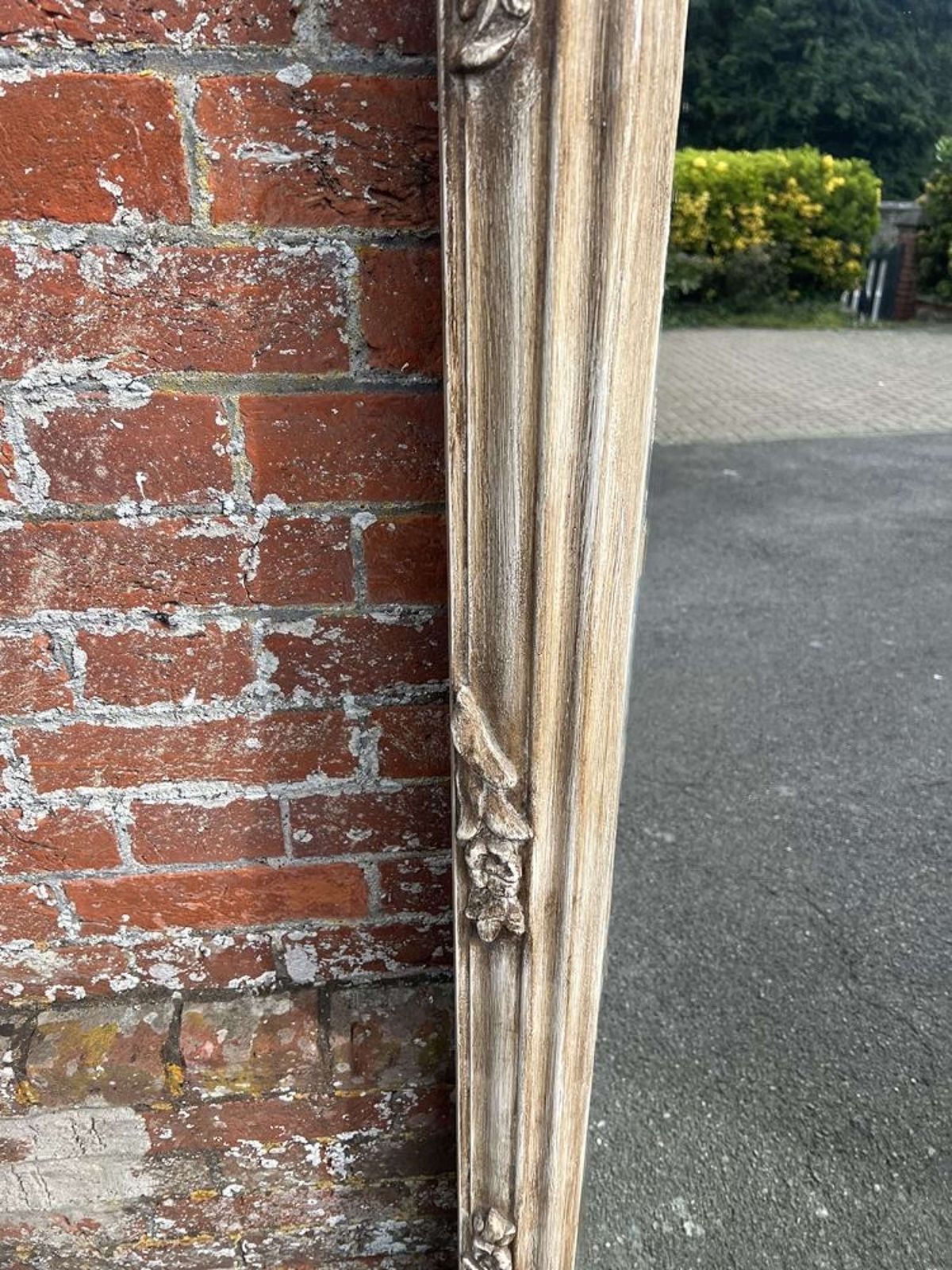 An Exceptional Large Early 20th C French Ornate Painted Mirror. photo for sale
