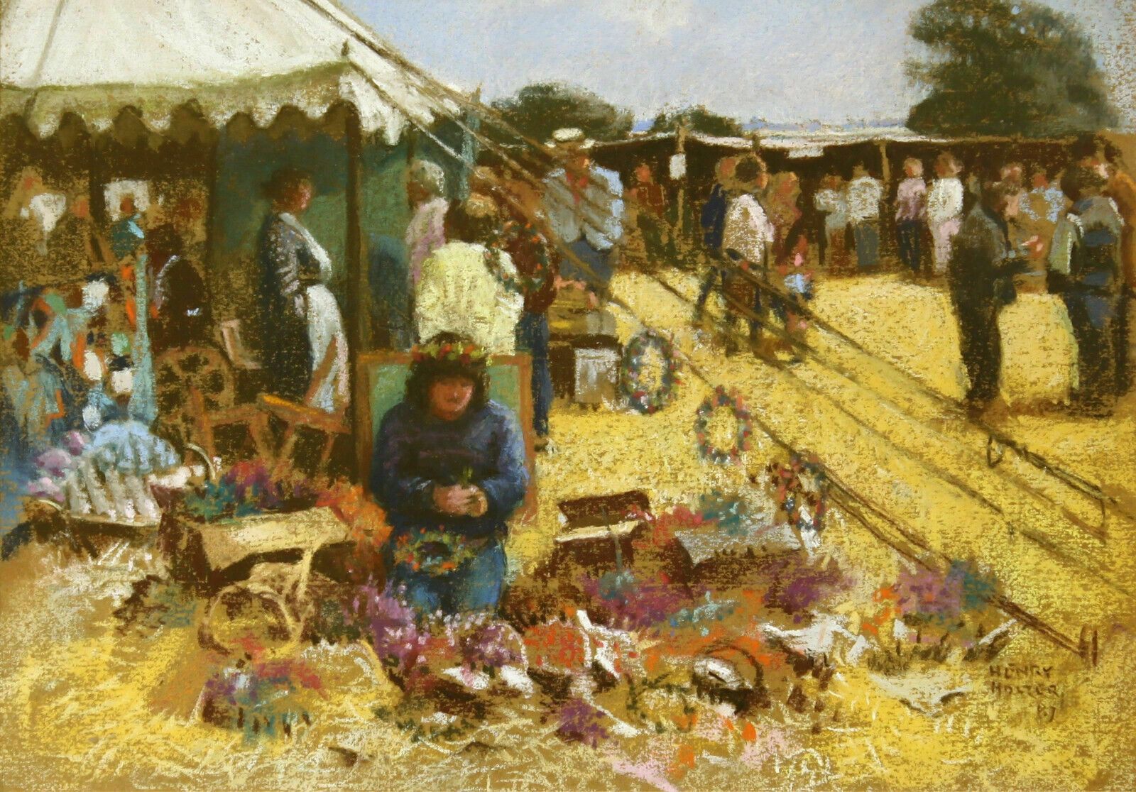 Chalk And Pastel By Henry Holzer. Titled "Raveningham Fair" photo furniture