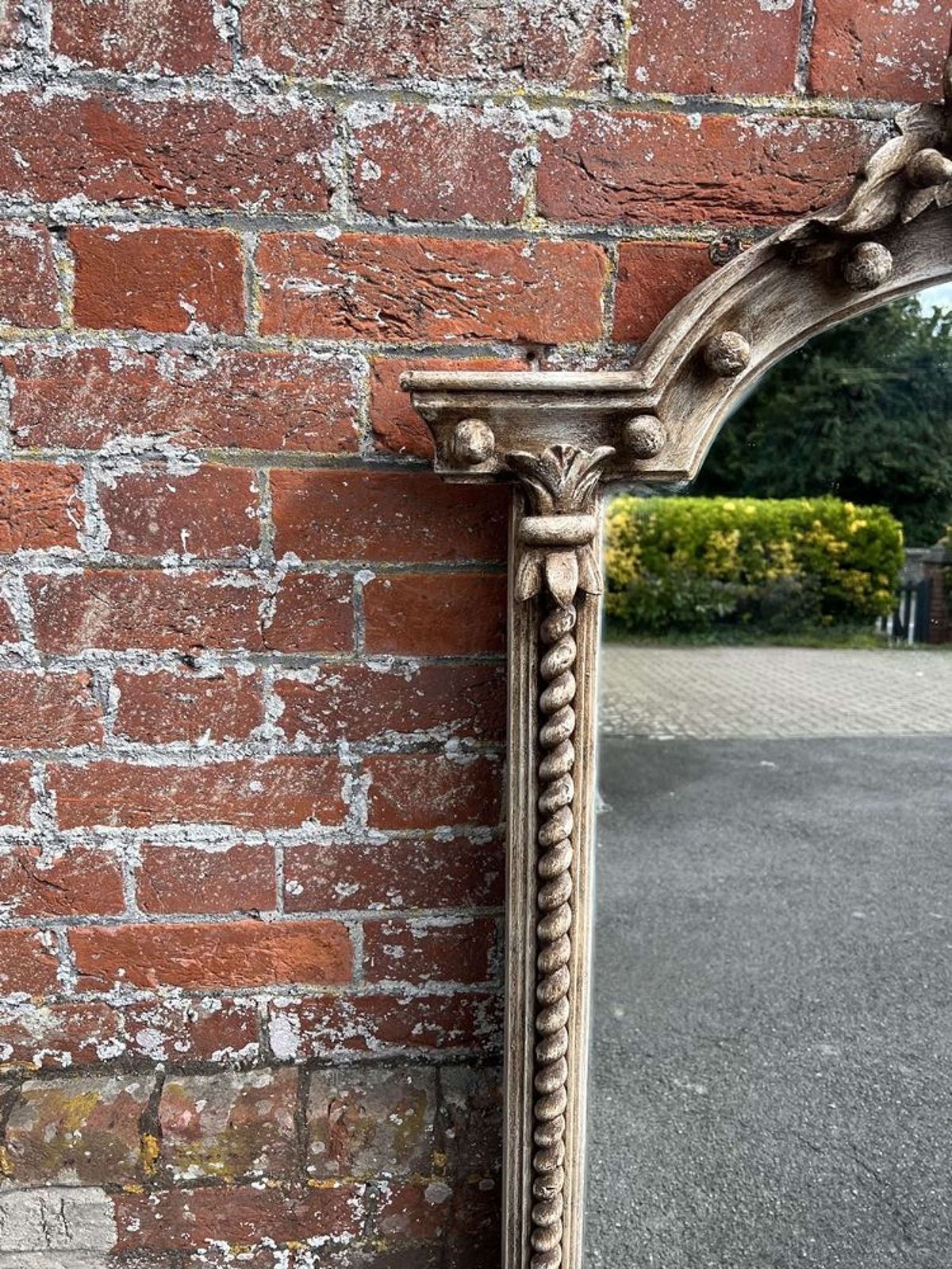 A Fabulous Large Antique English 19th C Painted Overmantle Mirror. photo furniture