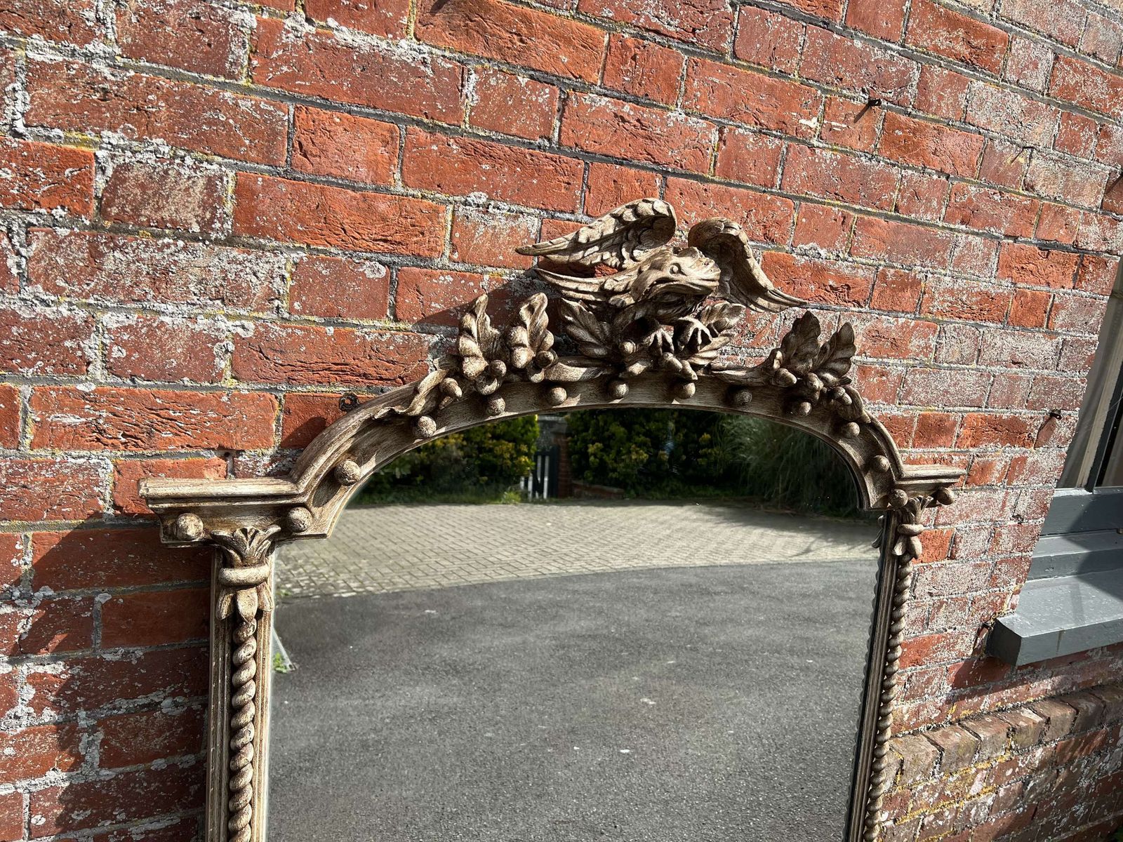 A Fabulous Large Antique English 19th C Painted Overmantle Mirror. photo 1595.0