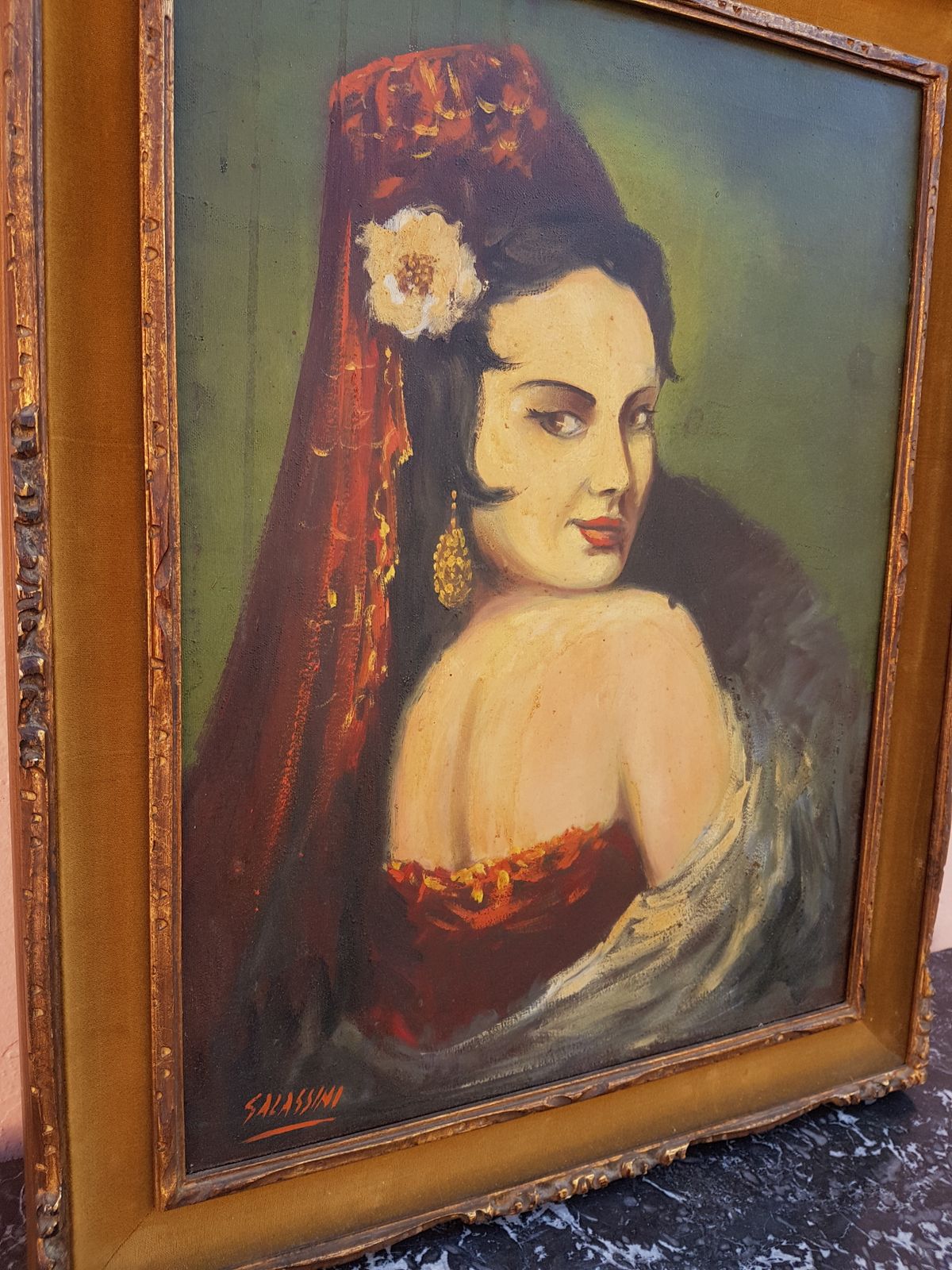 A Woman Portrait   Salassini Painting photo furniture