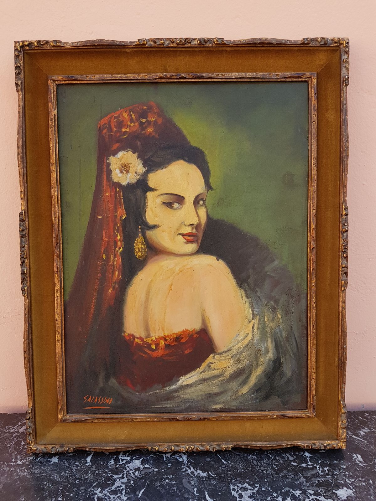 A Woman Portrait   Salassini Painting photo for sale