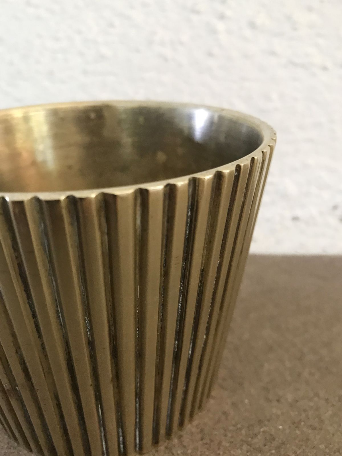 Scandinavian Brass Vase 1950s, Vintage photo 360.0