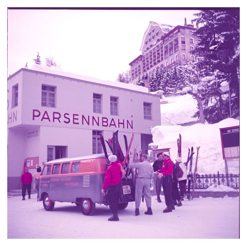 Ski Bus By Toni Frissell Archival Pigment Print Framed In White photo furniture