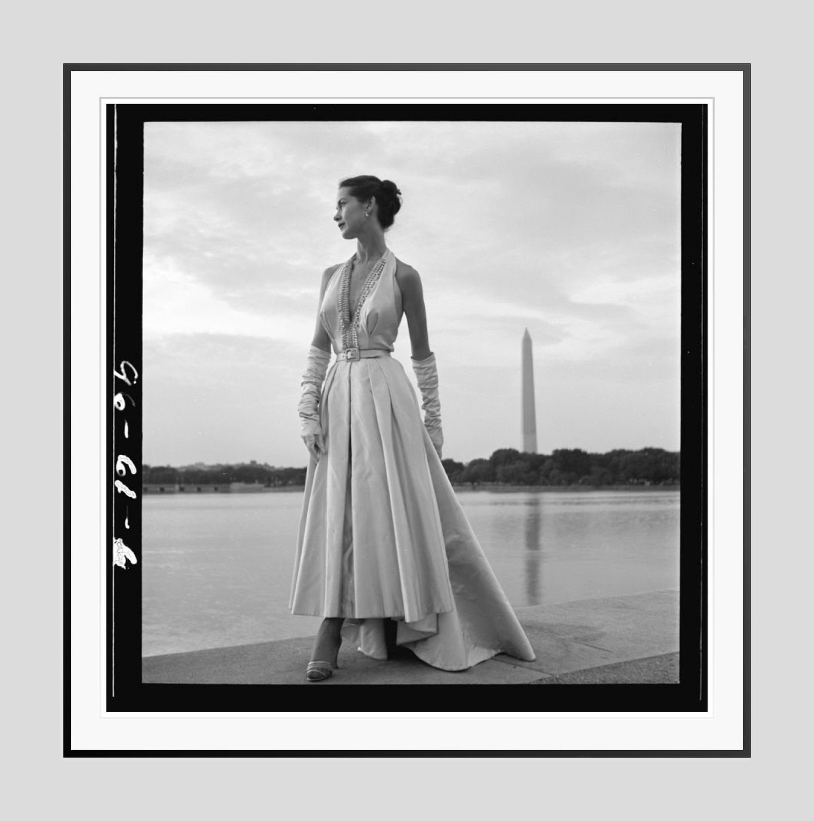 Washington Monument Fashion Shoot By Toni Frissell Archival Pigment Print Oversize Framed In Black