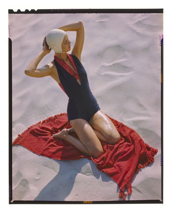 Girl On The Beach By Toni Frissell Archival Pigment Print Framed In Black photo furniture
