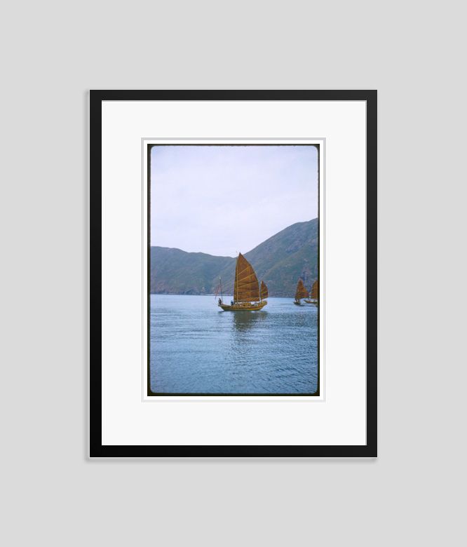 A Junk In Hong Kong Harbour By Toni Frissell Archival Pigment Print Framed In Black