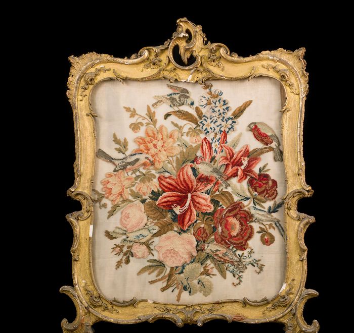 Mid Century Modern Chintz Fire Screen photo furniture