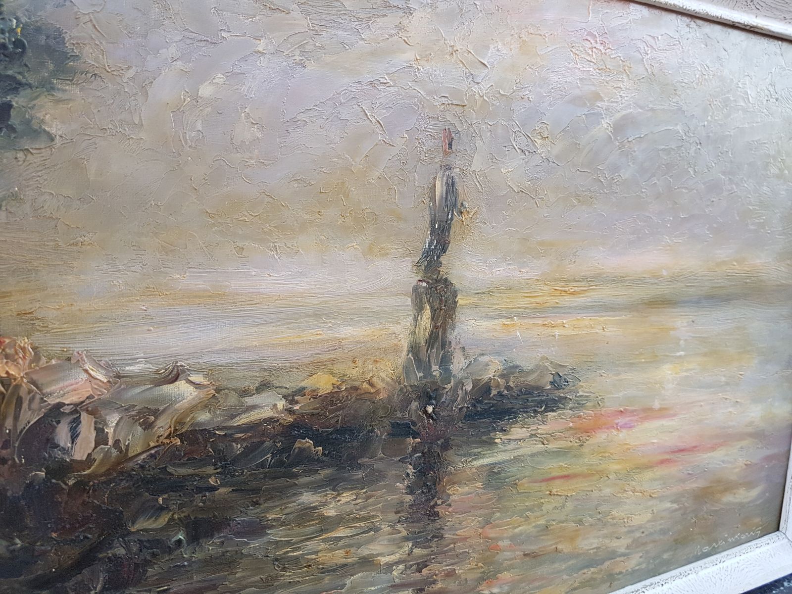 The Woman And The Sea  Oil On Painting photo vinterior