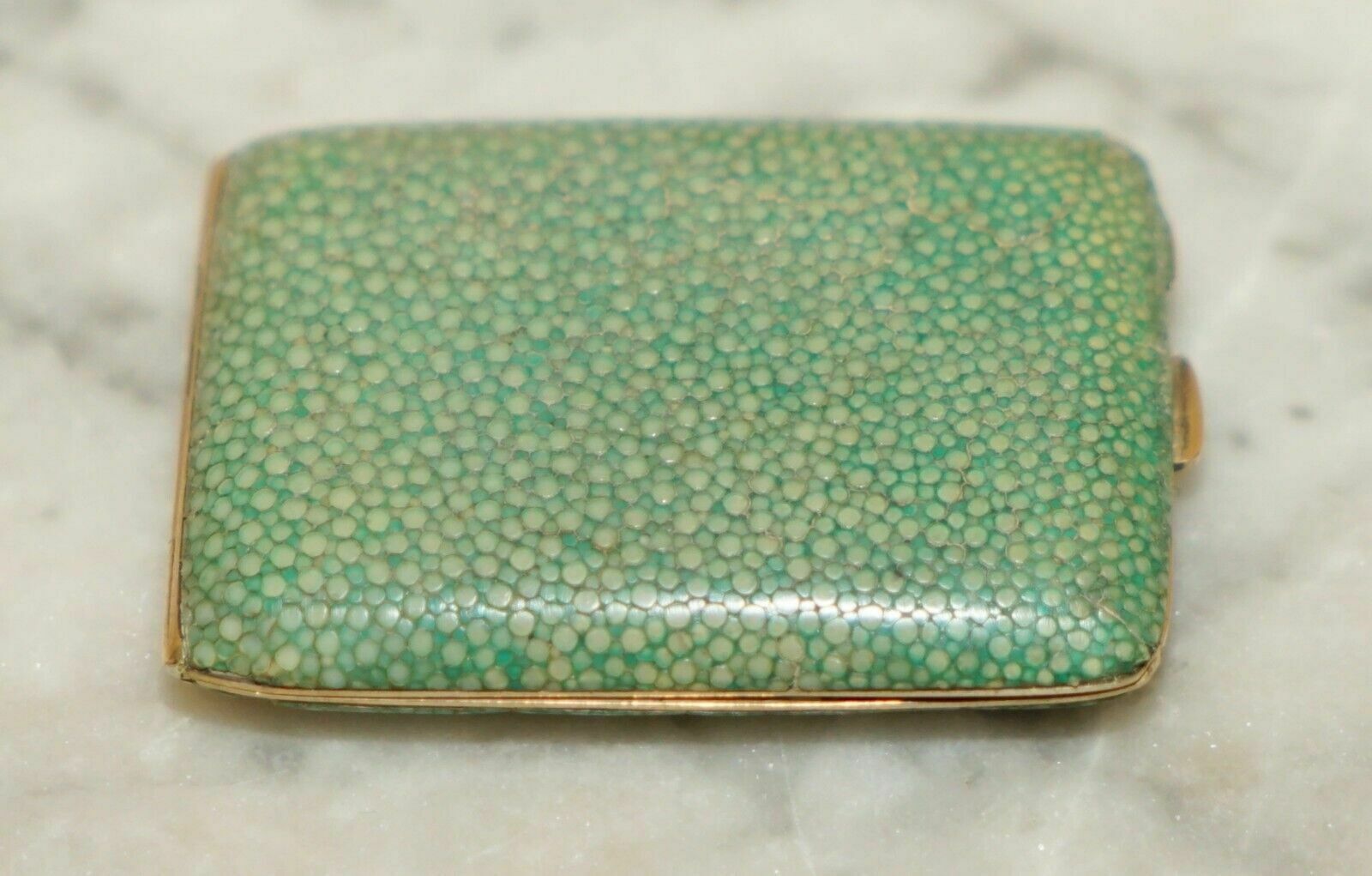 Lovely Antique Victorian Shagreen Shark Skin Vesta Case For Small Matches Etc photo for sale