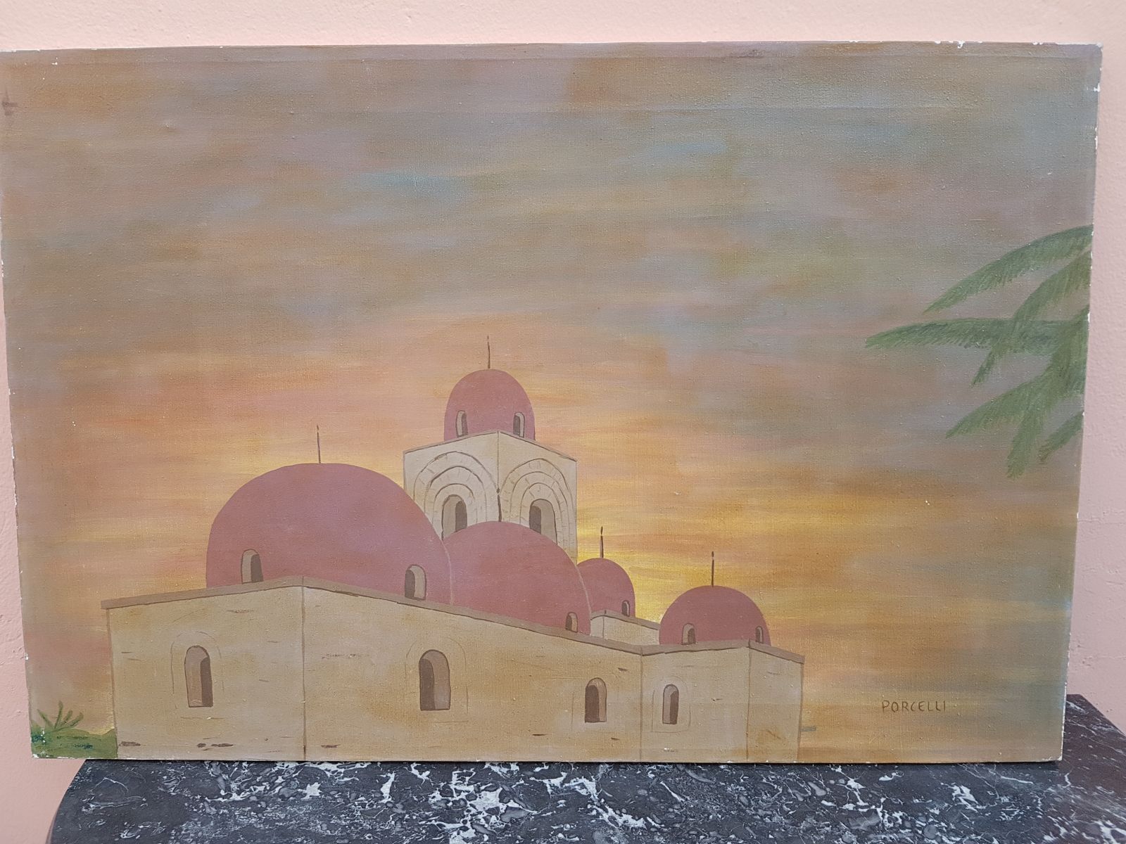 Religious Motive   Oil On Canvas Signed By Porcelli photo buy
