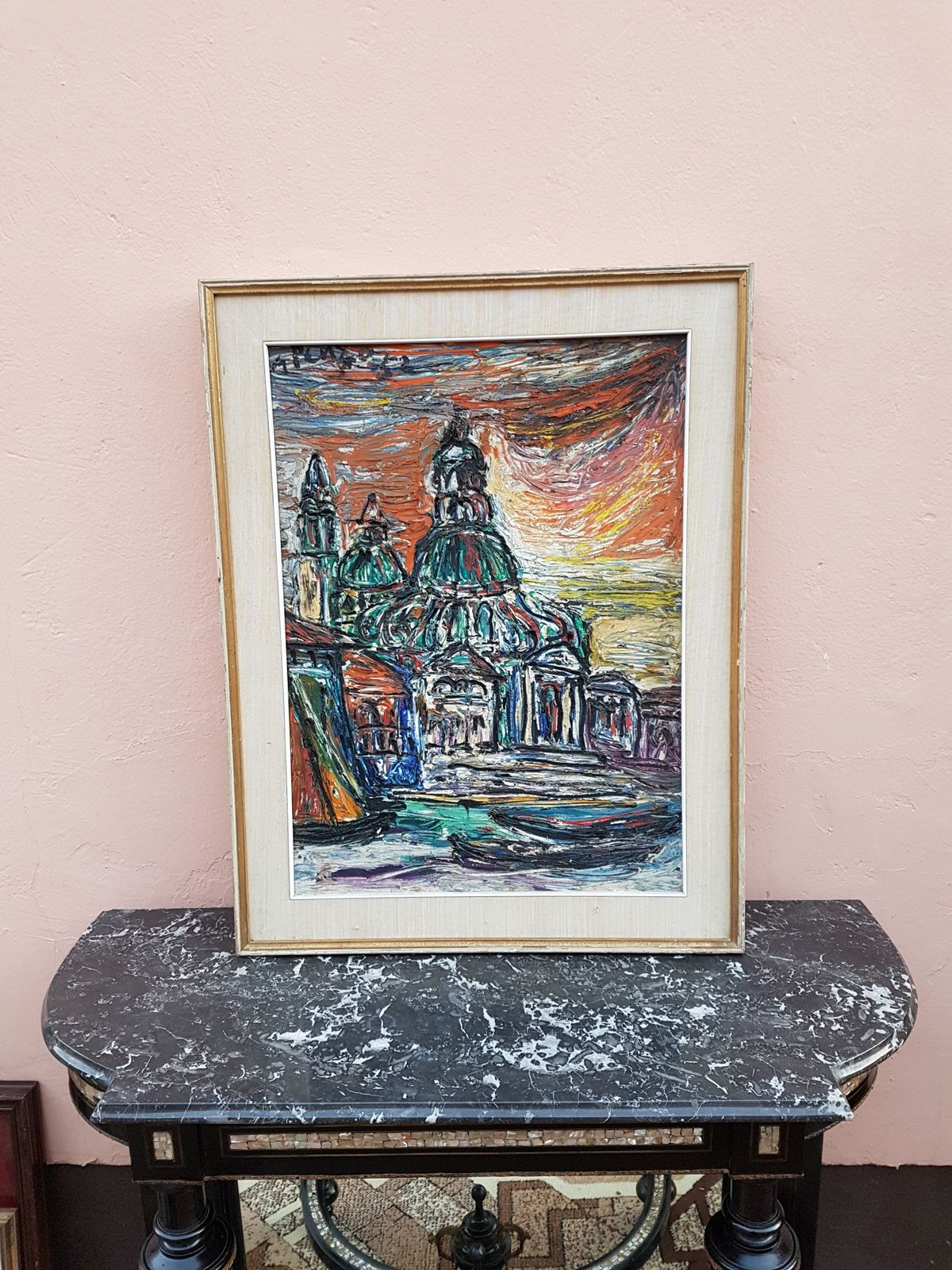 Beautiful Church Painting, 1960s photo furniture