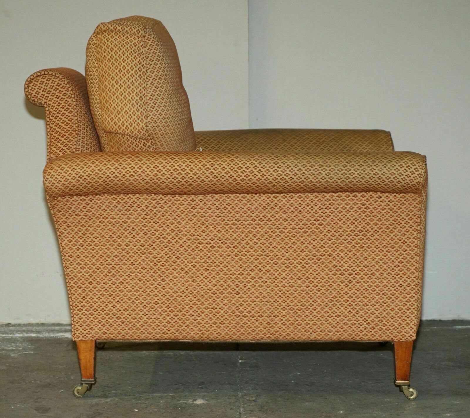 photo vinterior Pair Of Antique Victorian Howard & Son's Armchairs For Upholstery Restoration
