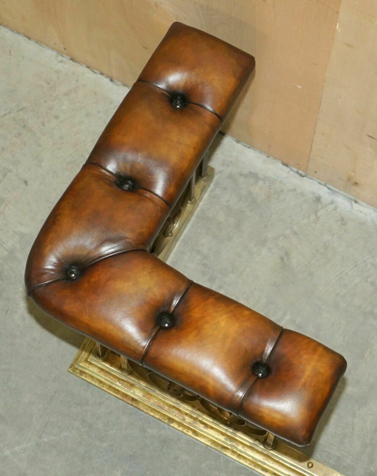 photo buy Antique Luxury Fully Restored Club Fender With Brown Leather Chesterfield Seats