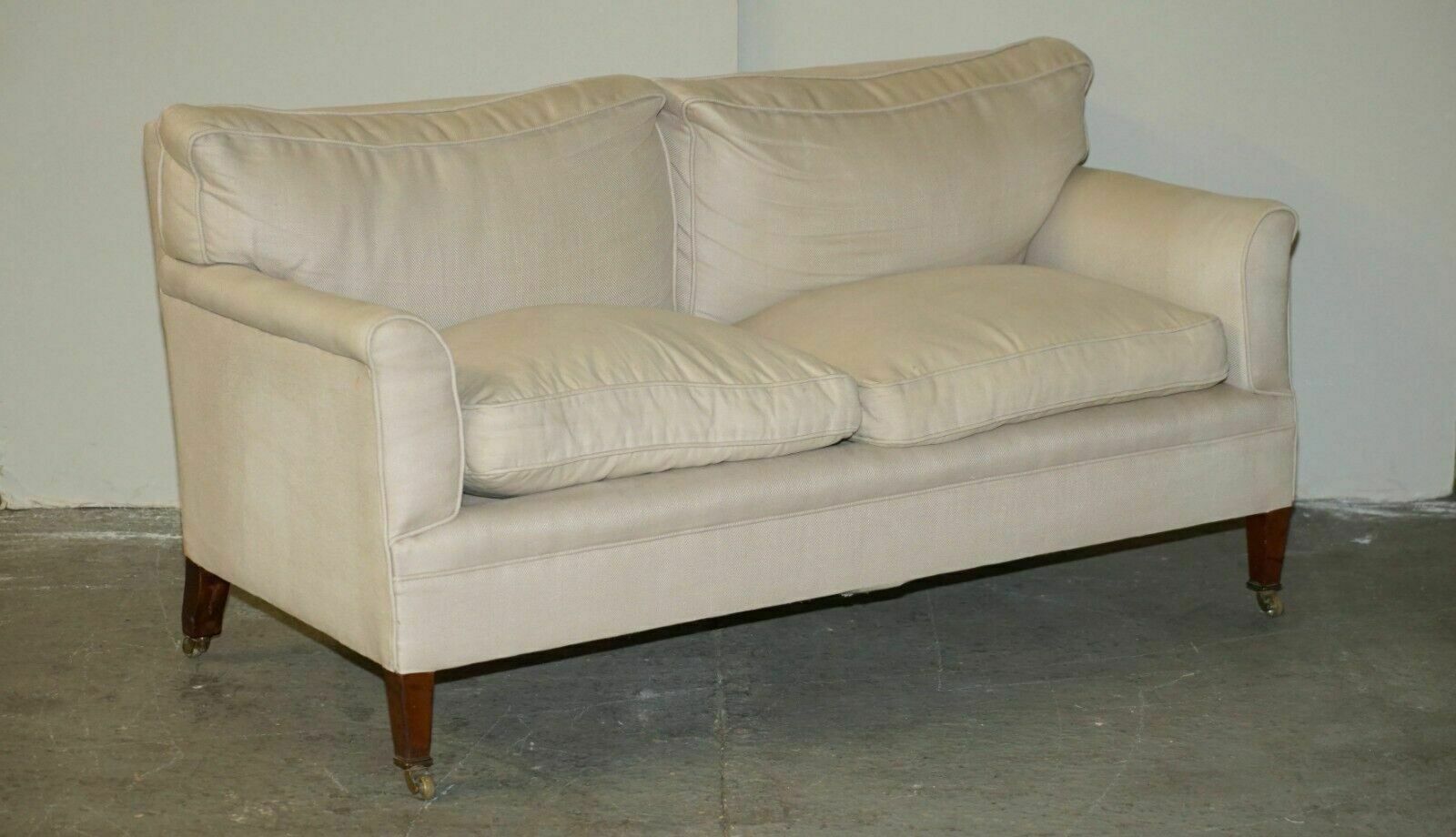 Antique Victorian 1880 Howard & Son Two Seat Sofa Stamped Ready For Upholstery