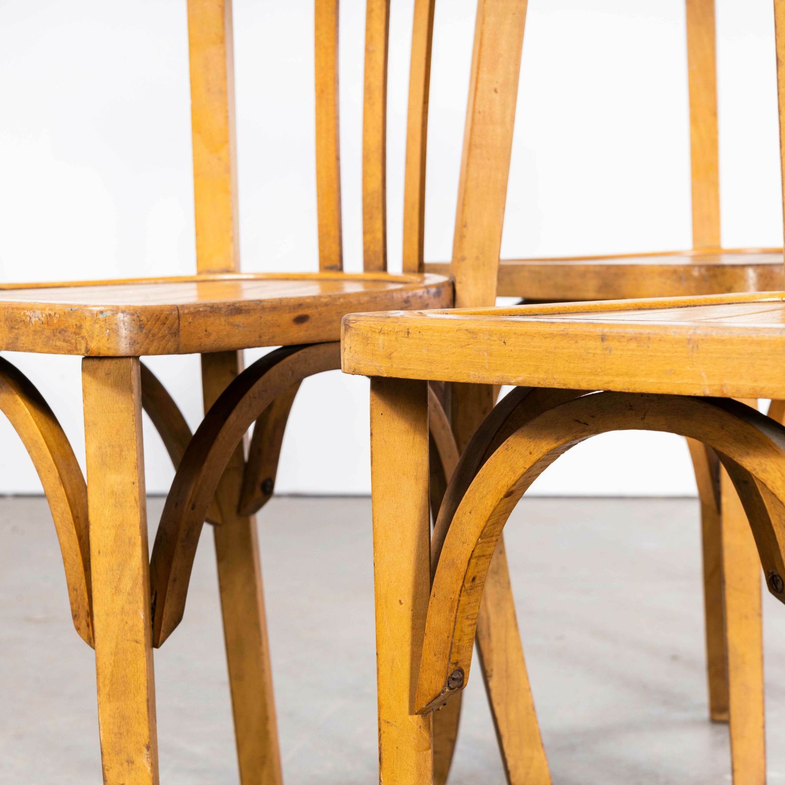 1950’s Baumann Bentwood Tri Back Dining Chair – Honey – Set Of Four photo Furniture