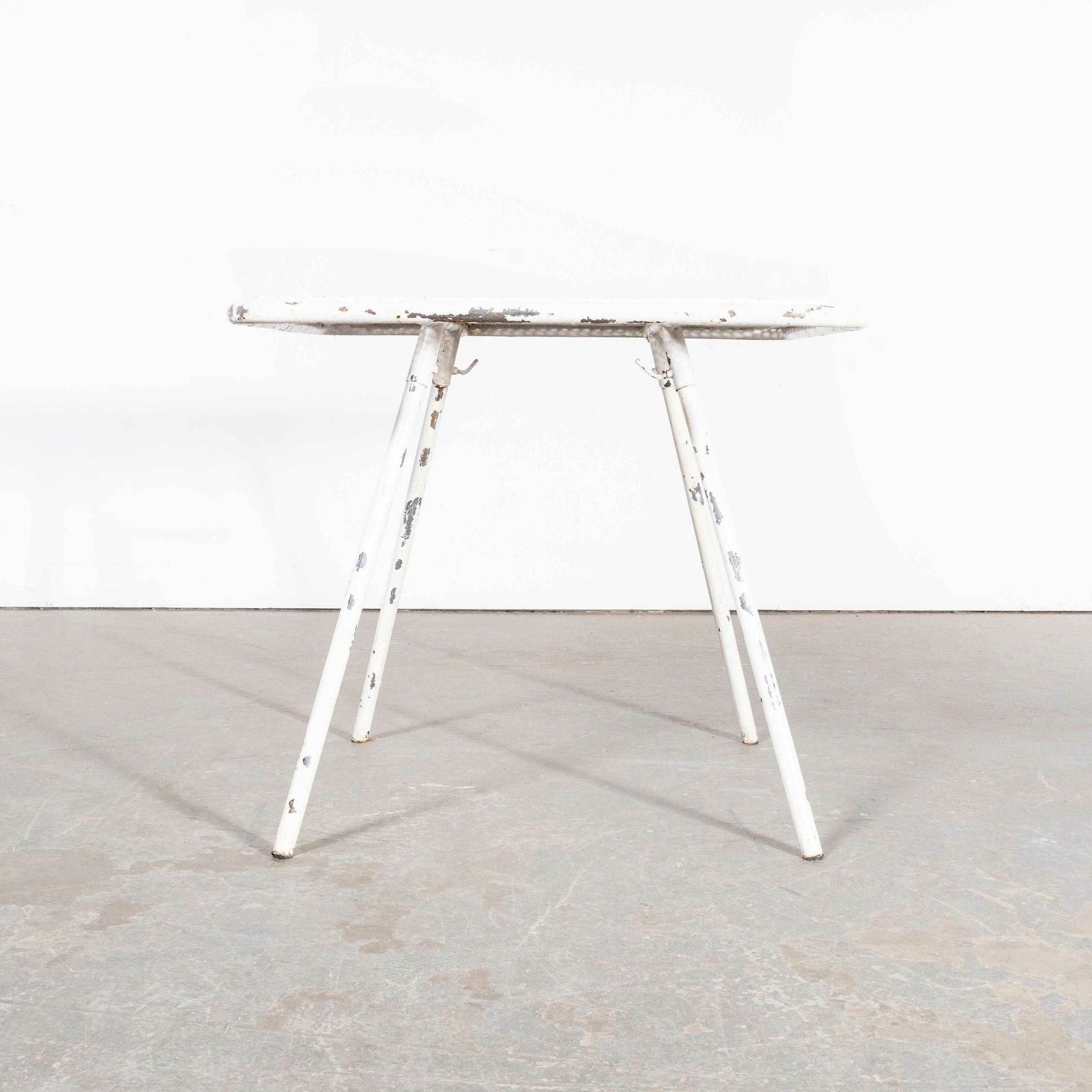 1950’s Original Rene Malaval White Square Outdoor Table photo vinterior