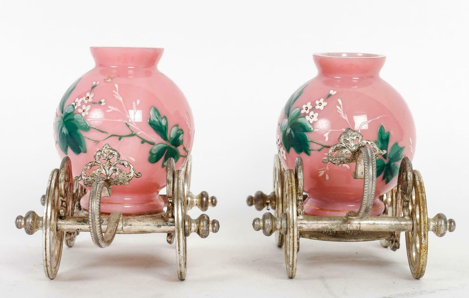 Two Carriages For Bouquets Of Flowers For Table Decoration, 19th Century. photo buy