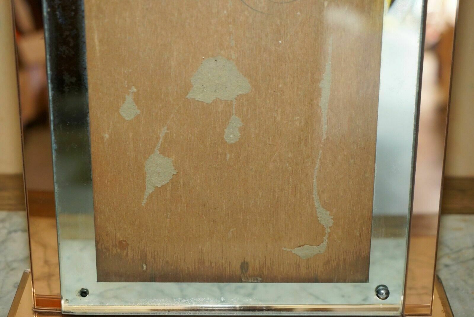 photo furniture Super Rare Extra Large Art Deco 1920's Peach Glass Table Top Picture Frame