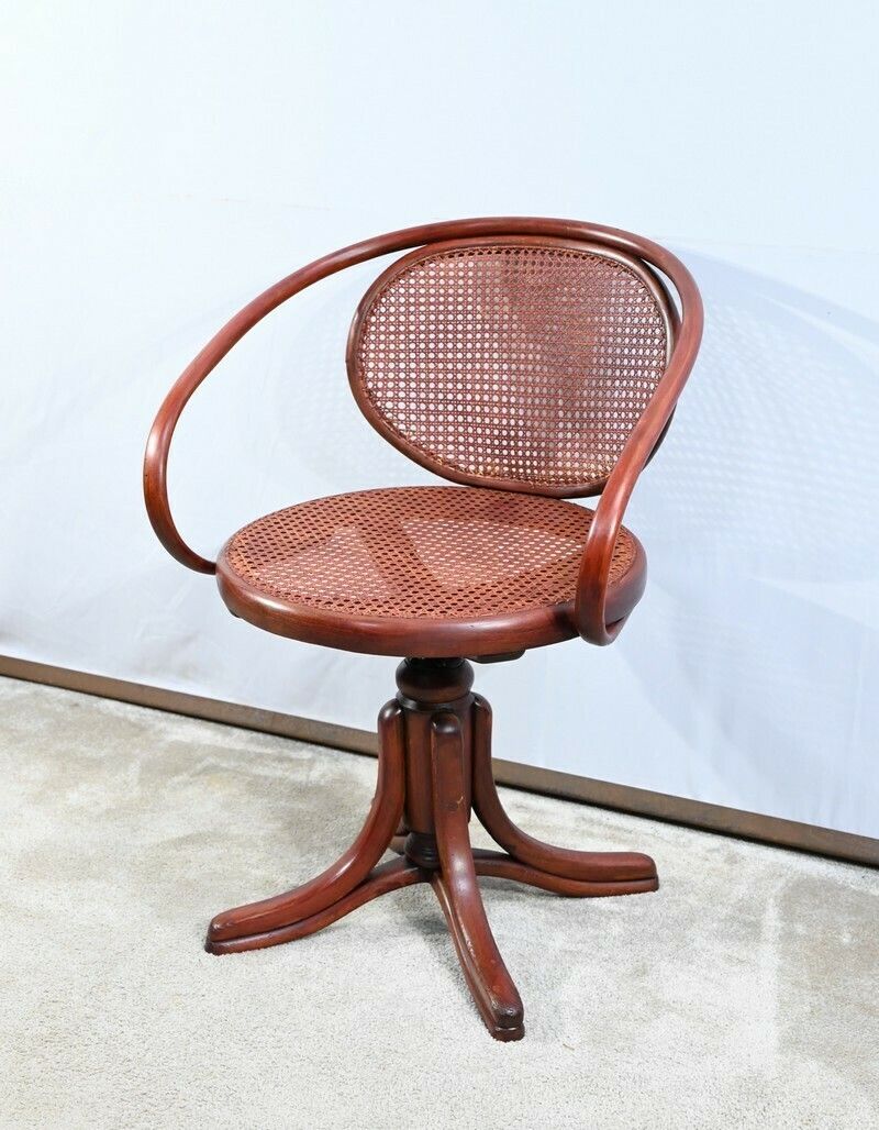 Office Armchair In Beech, Thonet Spirit   Early 20th Century photo for sale