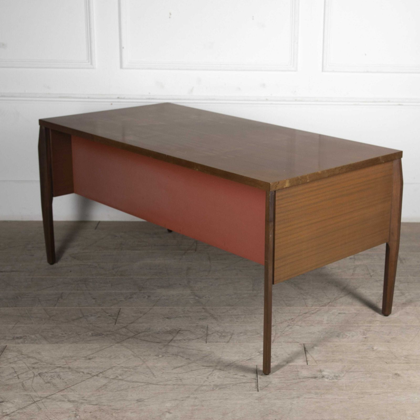 Italian Mid Century Modern Desk With Brass Handles photo Furniture