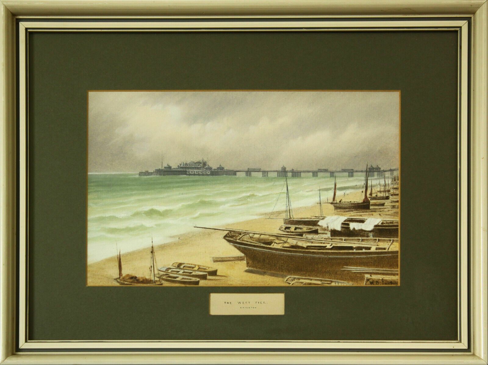 Watercolour By William A Earp. Titled "The West Pier, Brighton"