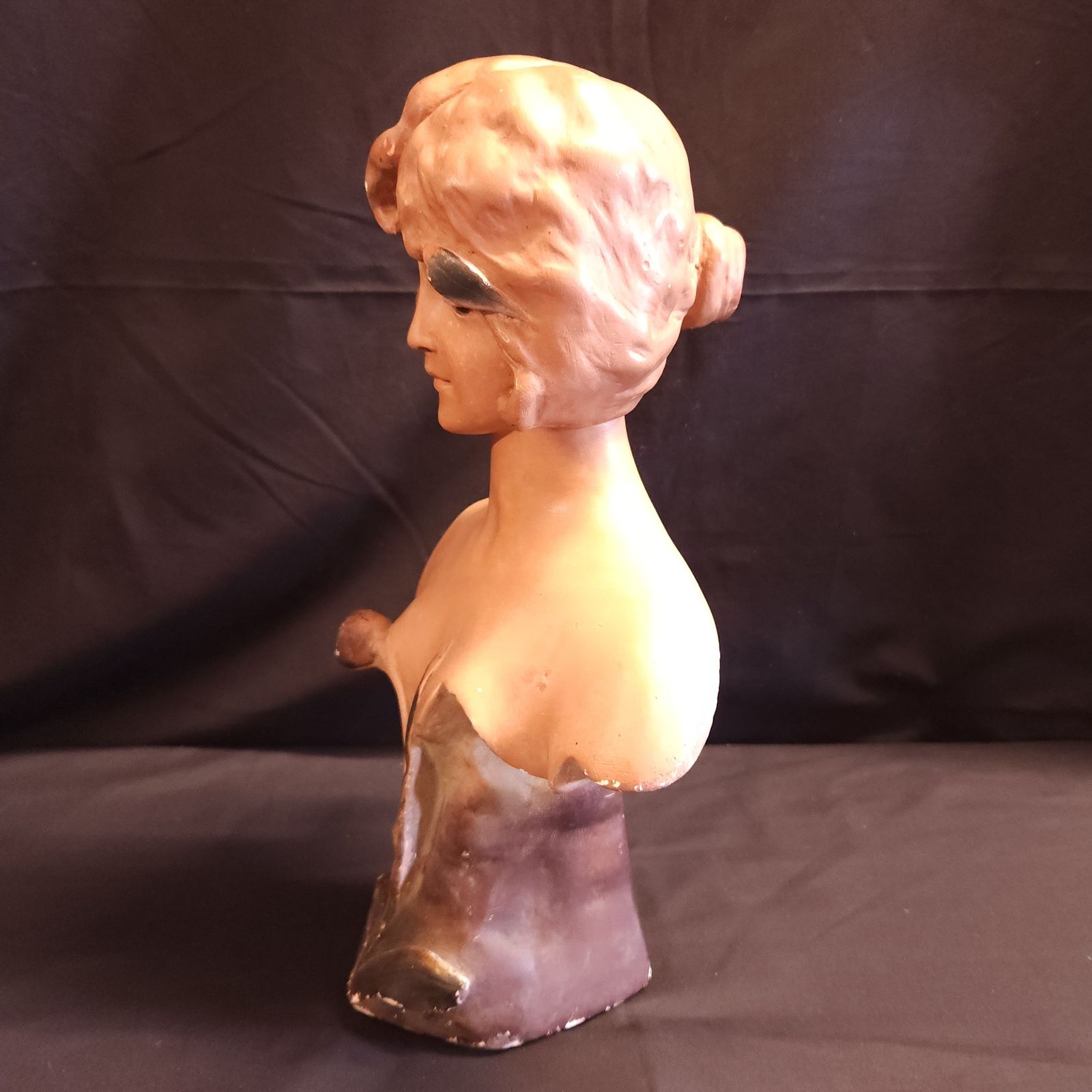 French Art Nouveau Plaster Bust photo for sale