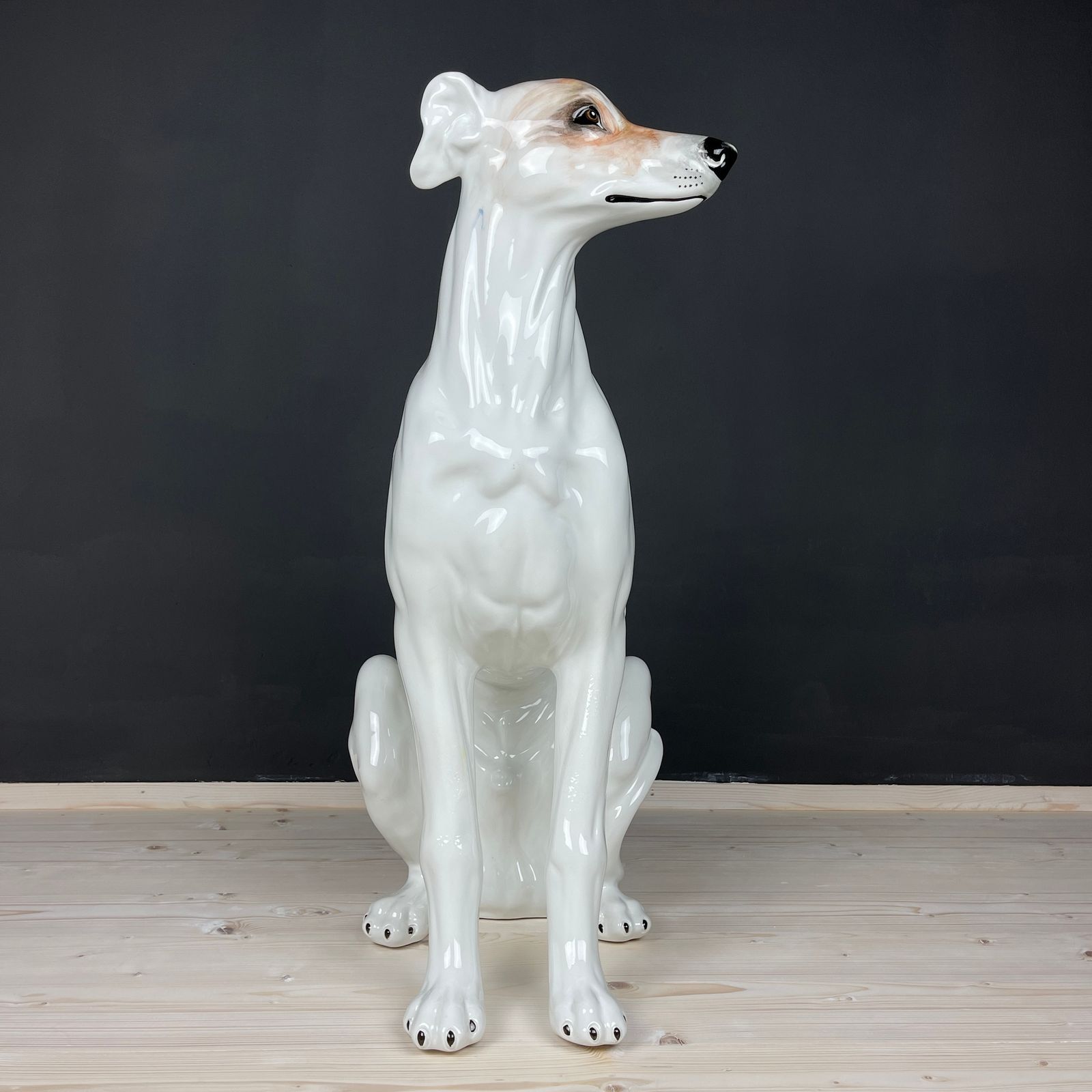 Large Ceramic Sculpture Of Dog From Bassano Italy 1980s photo 1980.0