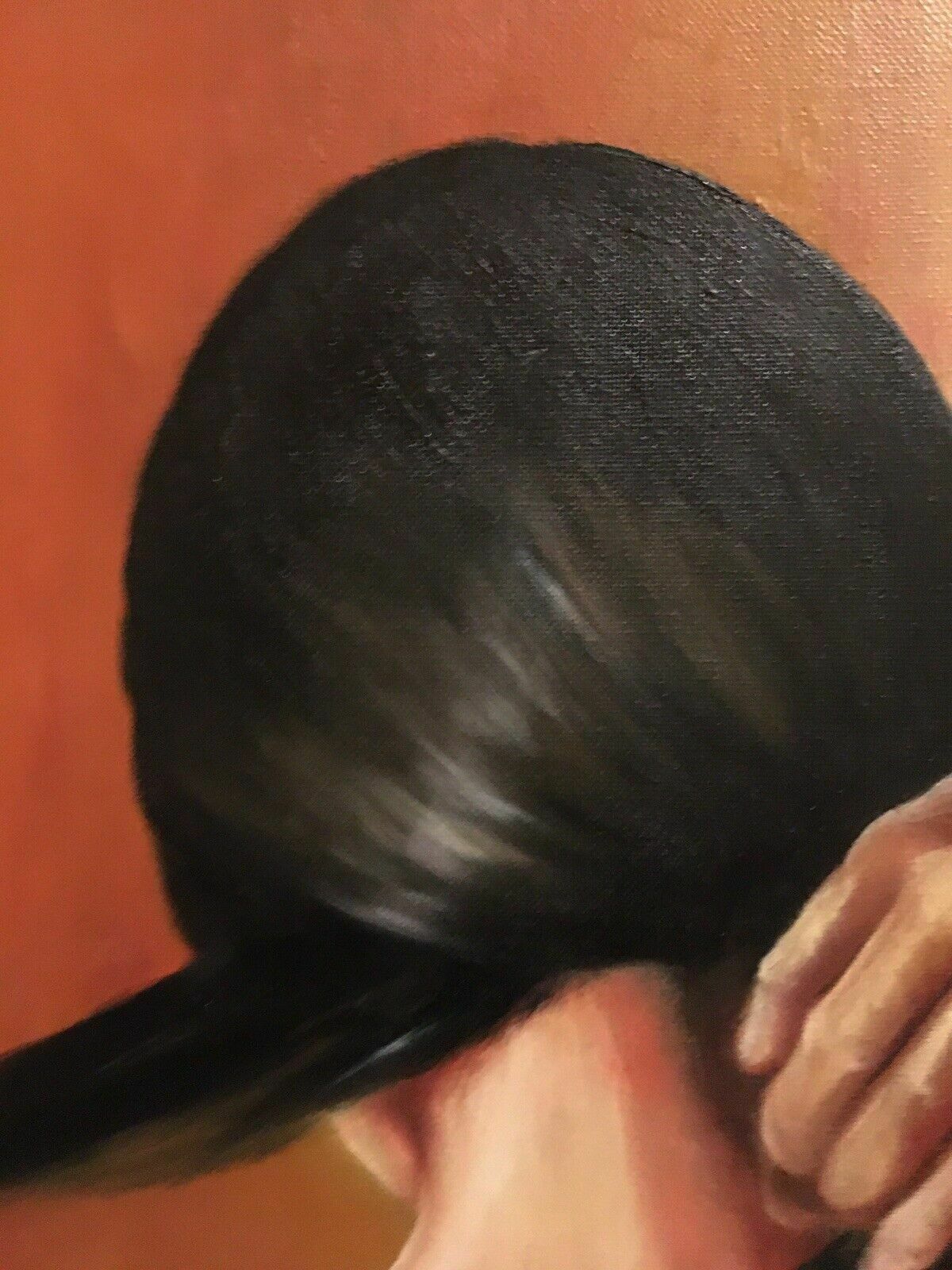 Modern Oil Painting Michael Borremans Influenced Hair Anti Portrait Excellent photo vintage