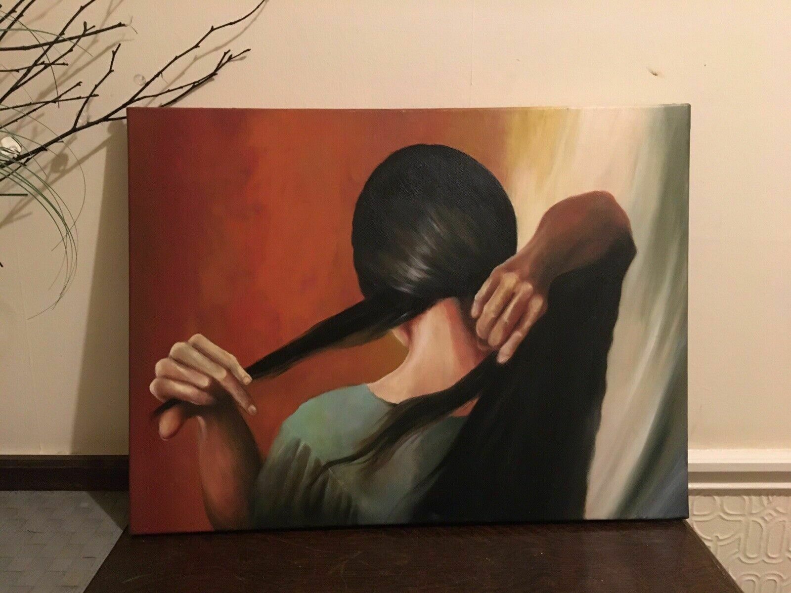photo for sale Modern Oil Painting Michael Borremans Influenced Hair Anti Portrait Excellent